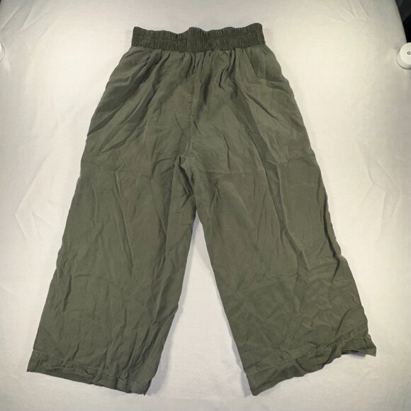one 5 one - Army Green Gaucho Capri Pants Women's Size Medium Palazzo Cullotes - Picture 5 of 10